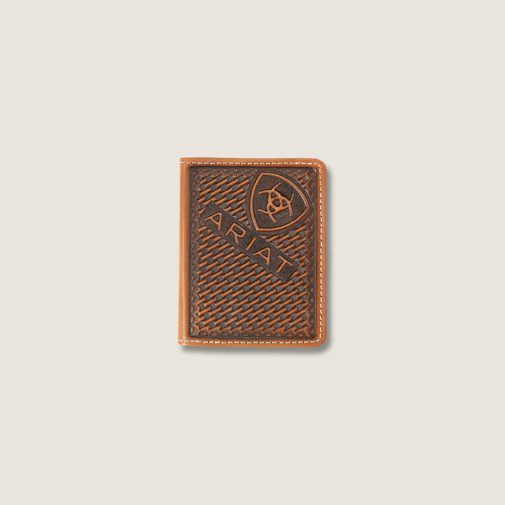 Weaved Bifold Wallet Men - BROWN