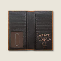 Ariat Logo Print Rodeo Wallet Men - BROWN
