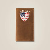 Flag Shield Rodeo Wallet Men - BROWN