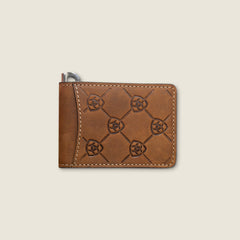 Ariat Logo Print Money Clip Wallet Men - BROWN