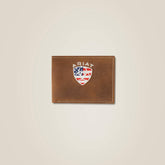 Flag Shield Bifold Wallet Men - BROWN