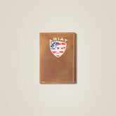 Flag Shield Trifold Wallet Men - BROWN