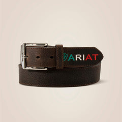 Mexico embossed logo belt Men - BROWN