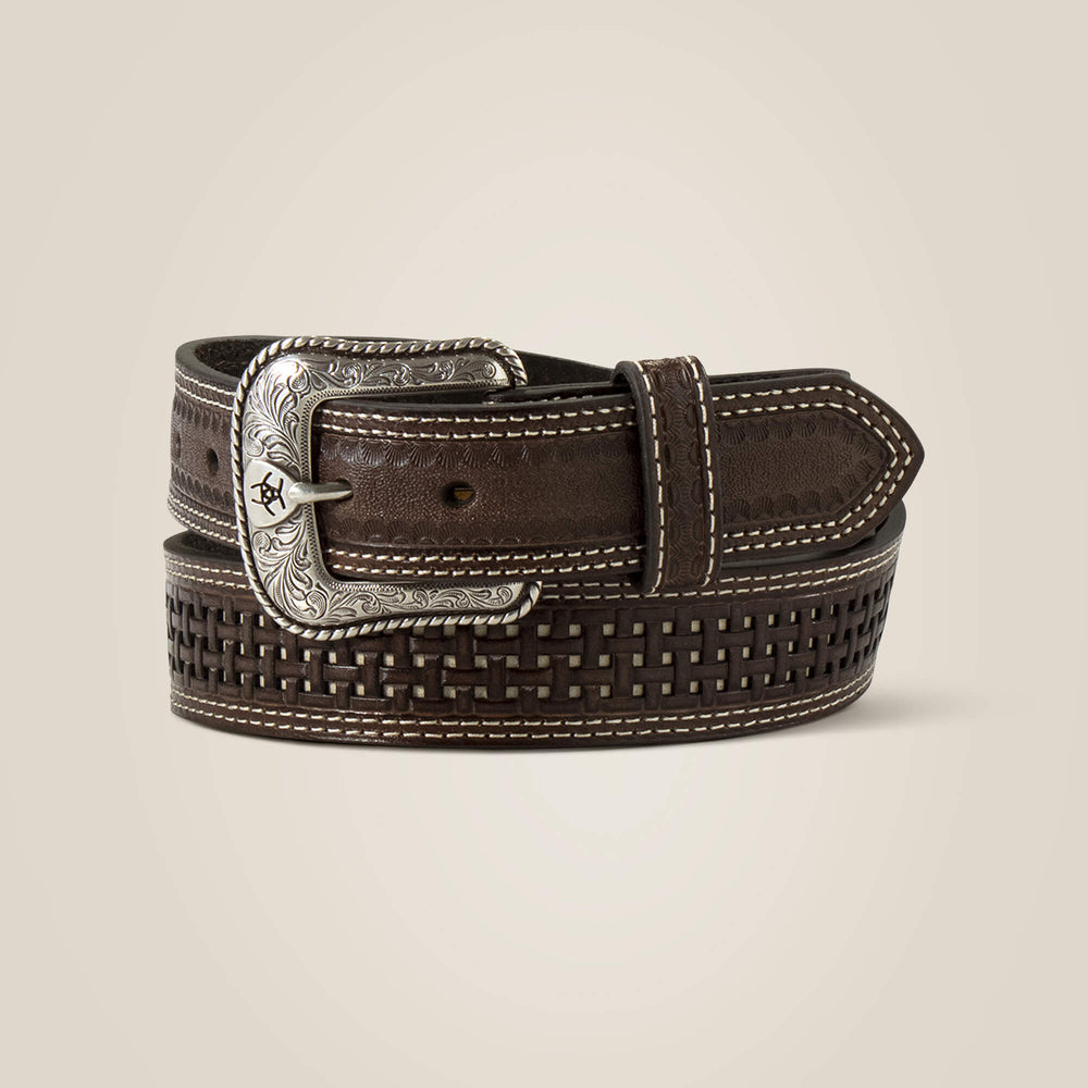 Lattice belt Men - BROWN