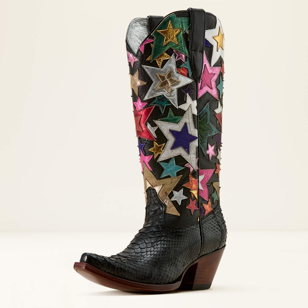 Amora Star X Toe Western Boot Women - BLACK PYTHON/MIDNIGHT