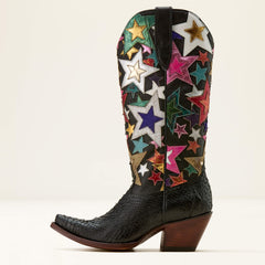 Amora Star X Toe Western Boot Women - BLACK PYTHON/MIDNIGHT