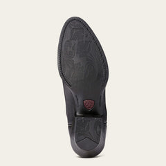 Heritage R Toe Western Boot Women - BLACK DEERTAN