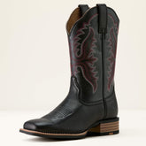 Olena Wide Square Toe Western Boot Women - OBSIDIAN