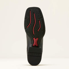 Round Up Filly Wide Square Toe Western Boot Women - BLACK DEERTAN/BLOOD RED