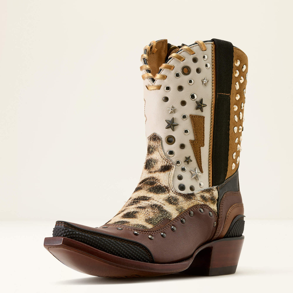 Superstarz X Toe Western Boot Women - GOLDEN HOUR/GILDED LEOPARD HAIR ON