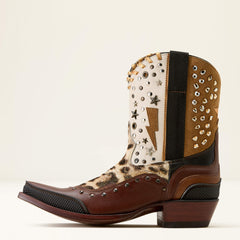 Superstarz X Toe Western Boot Women - GOLDEN HOUR/GILDED LEOPARD HAIR ON