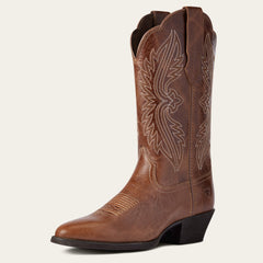Heritage StretchFit R Toe Western Boot Women - DARK TAN