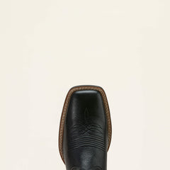 Round Up StretchFit Wide Square Toe Western Boot Women - BLACK DEERTAN