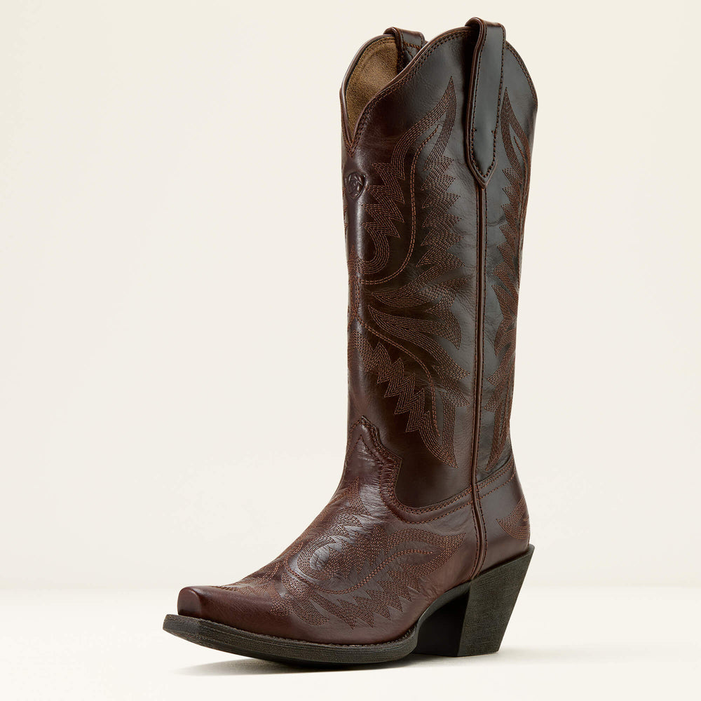 Round Up Collins D Toe Western Boot Women - MAHOGANY