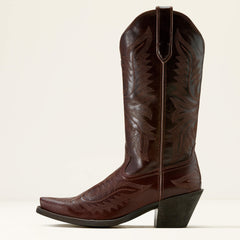 Round Up Collins D Toe Western Boot Women - MAHOGANY
