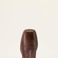 Round Up Filly Wide Square Toe Western Boot Women - OILED TEAK/LOYAL BLUE