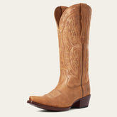 Heritage X Toe Elastic Wide Calf Western Boot Women - DISTRESSED BROWN