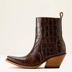 Jade X Toe Western Boot Women - LUXE ESPRESSO CROC PRINT