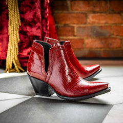Dixon X Toe Western Boot Women - LUXE DUBONNET CROC PRINT