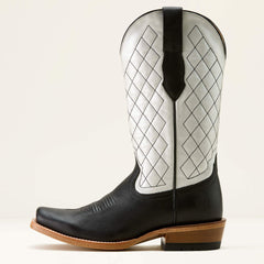 Futurity Denton Narrow Cutter Toe Western Boot Women - LITTLE BLACK DRESS/BRIGHT PEARL