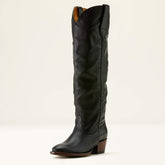 Bench Made Chaney Almond Toe Western Boot Women - CARBON BLACK