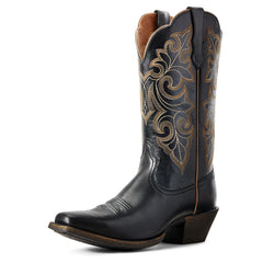 Round Up Square Toe Western Boot Women - LIMOUSINE BLACK