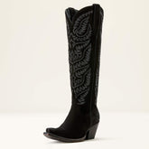 Laramie X Toe Western Boot Women - DISTRESSED BLACK SUEDE