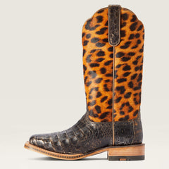 Donatella Western Boot Women - BRUSHED CHOCOLATE CAIMAN BELLY