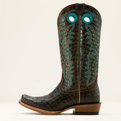 Futurity Boon Western Boot Women - CROC PRINT SHINE