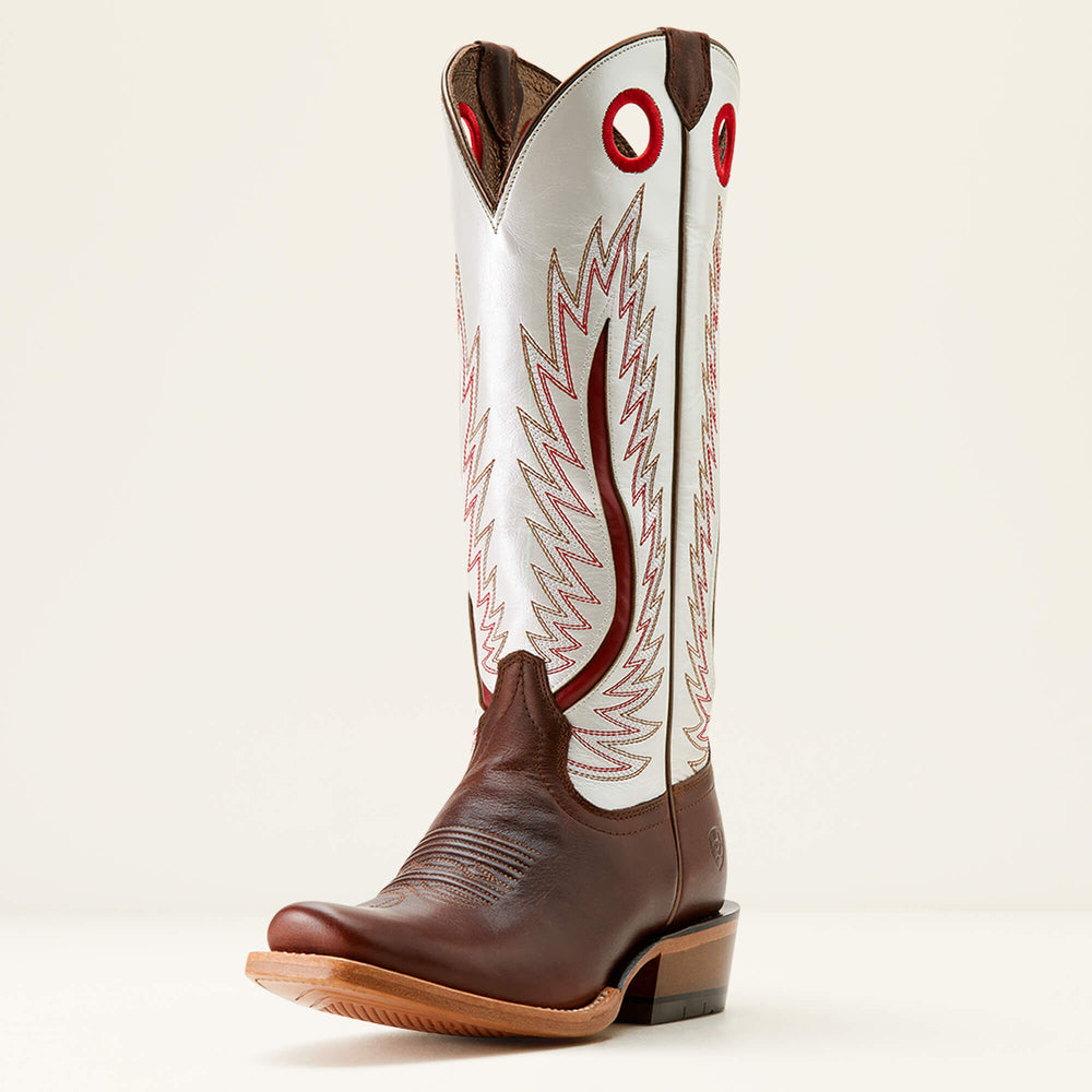 Futurity Fort Worth Narrow Cutter Toe Western Boot Women - RICH JAVA/PEARLY WHITE
