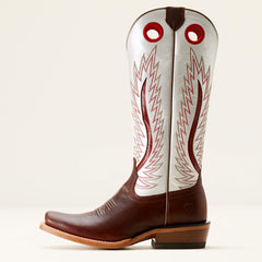 Futurity Fort Worth Narrow Cutter Toe Western Boot Women - RICH JAVA/PEARLY WHITE