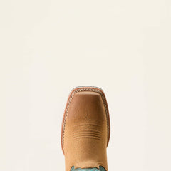 Hybrid Ranch Time Western Boot Women - ACORN ROUGHOUT/DEEP TEAL