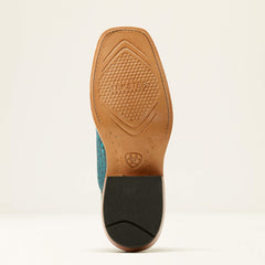 Futurity Boon Western Boot Women - TURQUOISE SUEDED CAIMAN BELLY/AMAZONITE