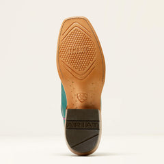 Futurity Colt Narrow Cutter Toe Western Boot Women - ANCIENT TURQUOISE/LUXE BLACK