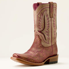 Futurity Colt Narrow Cutter Toe Western Boot Women - PINKADELIC ELEPHANT PRINT/VINTAGE STONE