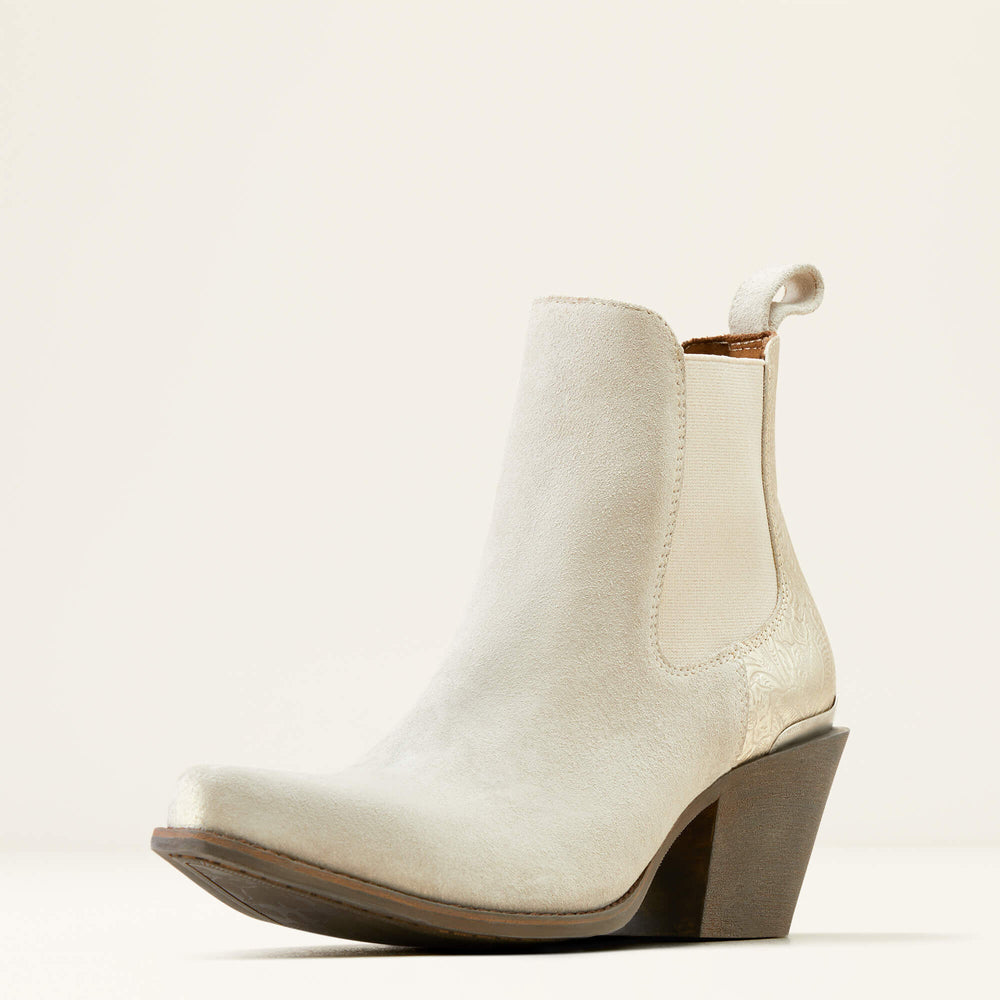 Bradley Western Boot Women - CLOUD WHITE SUEDE/EMBOSSED PEARL