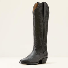 Heritage R Toe Tall Stretchfit Western Boot Women - BLACK DEERTAN