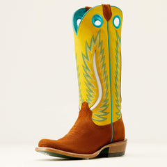 Futurity Fort Worth Narrow Cutter Toe Western Boot Women - PENNY ROUGHOUT/SUNNY SIDE UP