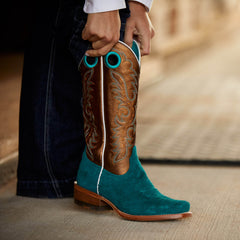 Futurity Boon Western Boot Women - ANCIENT TURQ ROUGHOUT