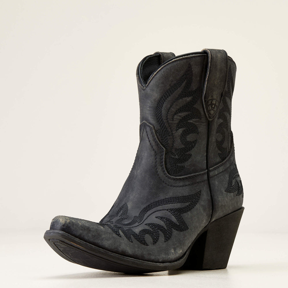 Chandler X Toe Western Boot Women - NATURALLY DISTRESSED BLACK