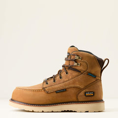 Rebar Wedge Moc Toe Waterproof Composite Toe Work Boot Women - ANTIQUE BROWN