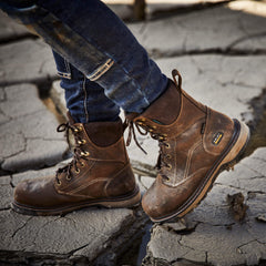 Riveter 8" CSA Glacier Grip Waterproof 400g Composite Toe Work Boot Women - DARK BROWN