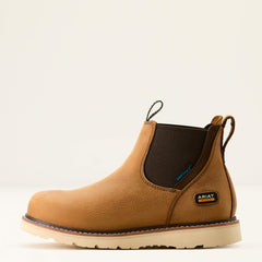 Rebar Wedge Chelsea Waterproof Work Boot Women - ANTIQUE BROWN