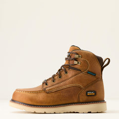 Rebar Wedge Moc Toe Waterproof Work Boot Women - ANTIQUE BROWN