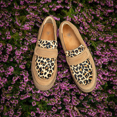 Stratford Lug Loafer Women - TAN SUEDE/LEOPARD HAIR ON