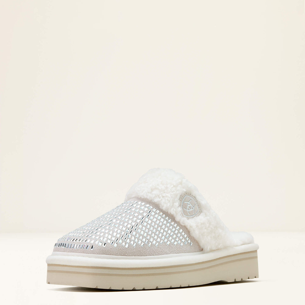 Jackie Square Toe Stack Slipper Women - WHITE
