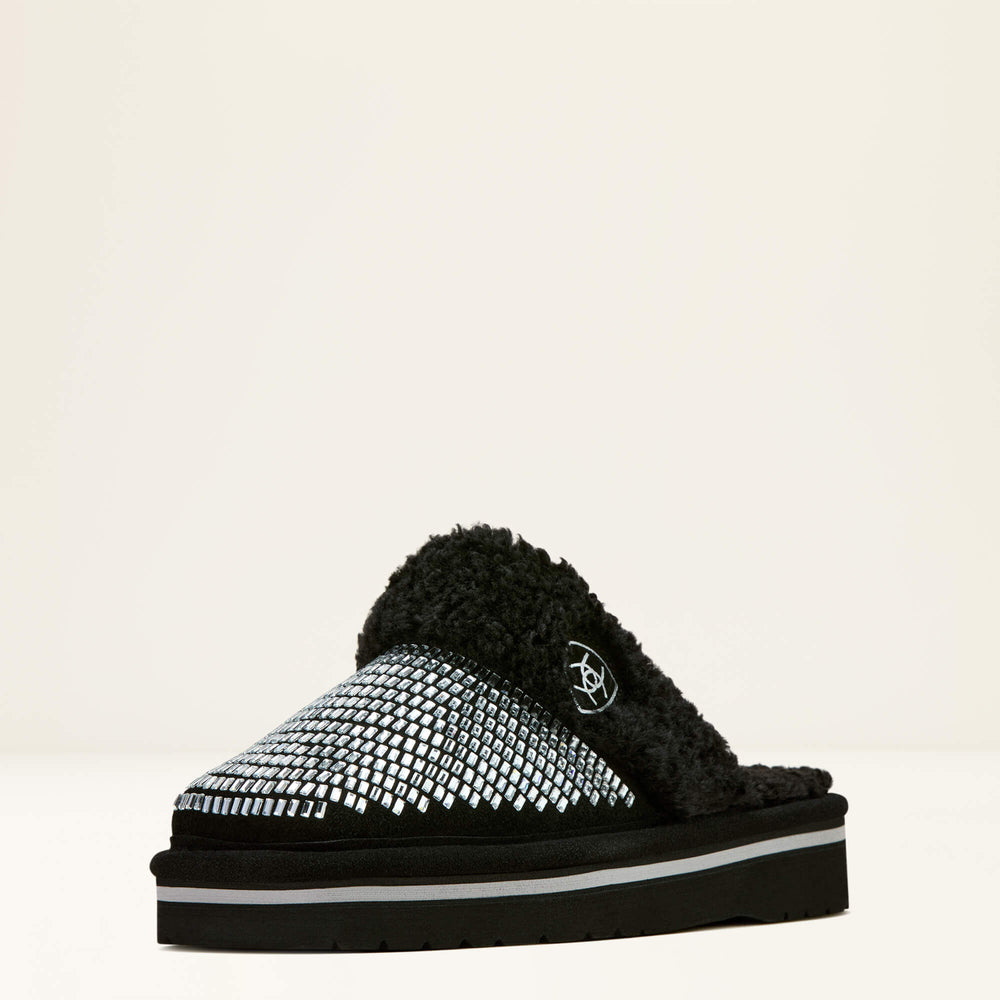 Jackie Square Toe Stack Slipper Women - BLACK