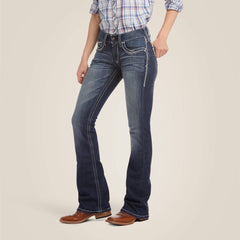 R.E.A.L. Mid Rise Stretch Entwined Boot Cut Jean Women - MARINE