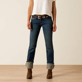 R.E.A.L. Mid Rise Stretch Icon Stackable Straight Leg Jean Women - OCEAN