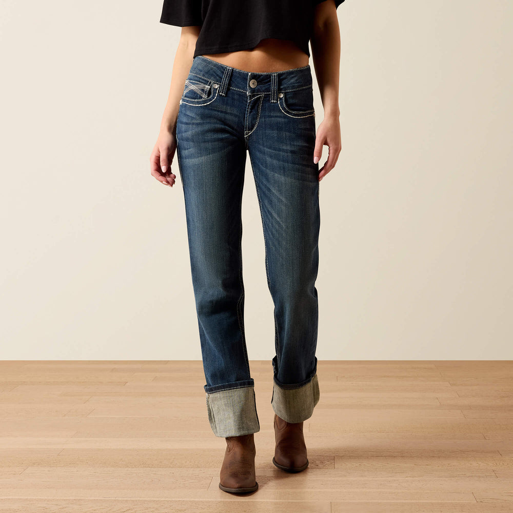 R.E.A.L. Mid Rise Stretch Ivy Stackable Straight Leg Jean Women - DRESDEN